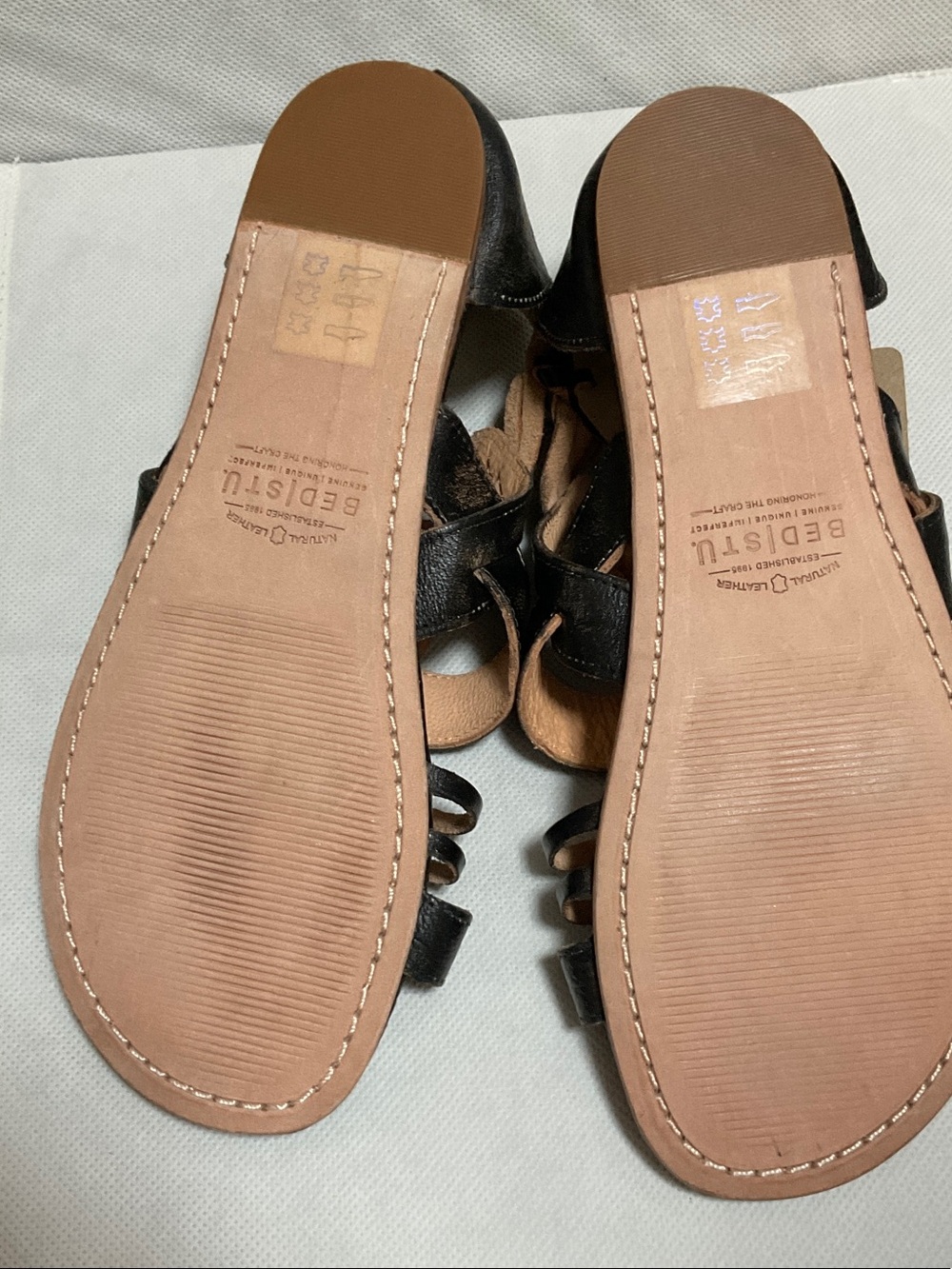 BED|STU Black Braided Leather Gladiator Sandals New - Picture 2 of 3